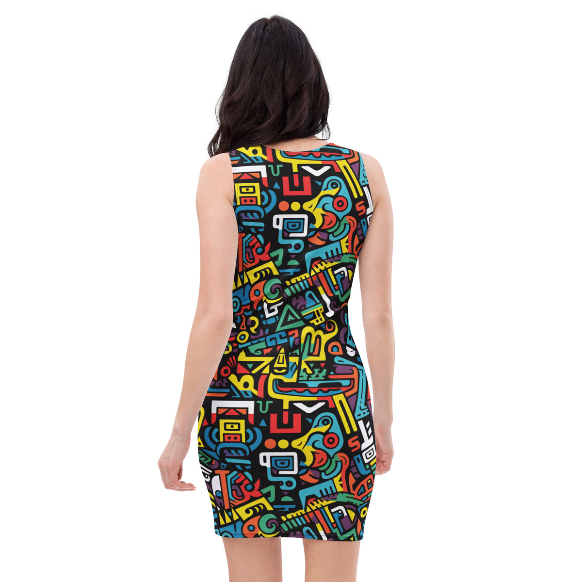 slim-fit-basic-kleid-colorful-graffiti-v1-slim-fit-basic-jlr-design-jlr-design-de-2 - JLR Design