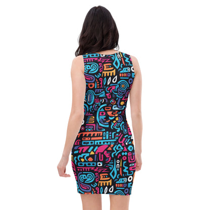 slim-fit-basic-kleid-colorful-graffiti-v2-slim-fit-basic-jlr-design-jlr-design-de-3 - JLR Design