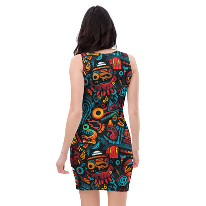 slim-fit-basic-kleid-colorful-graffiti-v4-slim-fit-basic-jlr-design-jlr-design-de-3 - JLR Design