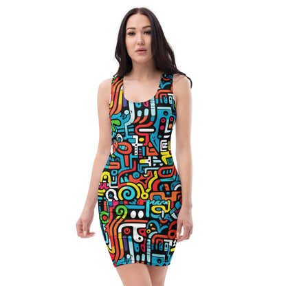 slim-fit-basic-kleid-colorful-graffiti-v5-slim-fit-basic-jlr-design-jlr-design-de-2 - JLR Design