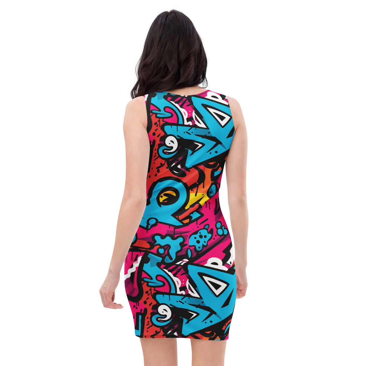 slim-fit-basic-kleid-colorful-graffiti-v8-slim-fit-basic-jlr-design-jlr-design-de-2 - JLR Design