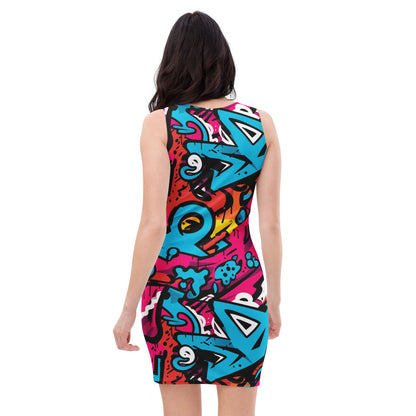 slim-fit-basic-kleid-colorful-graffiti-v8-slim-fit-basic-jlr-design-jlr-design-de-2 - JLR Design