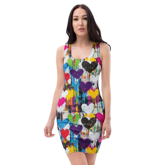 slim-fit-basic-kleid-graffiti-hearts-v1-slim-fit-basic-jlr-design-jlr-design-de-1 - JLR Design