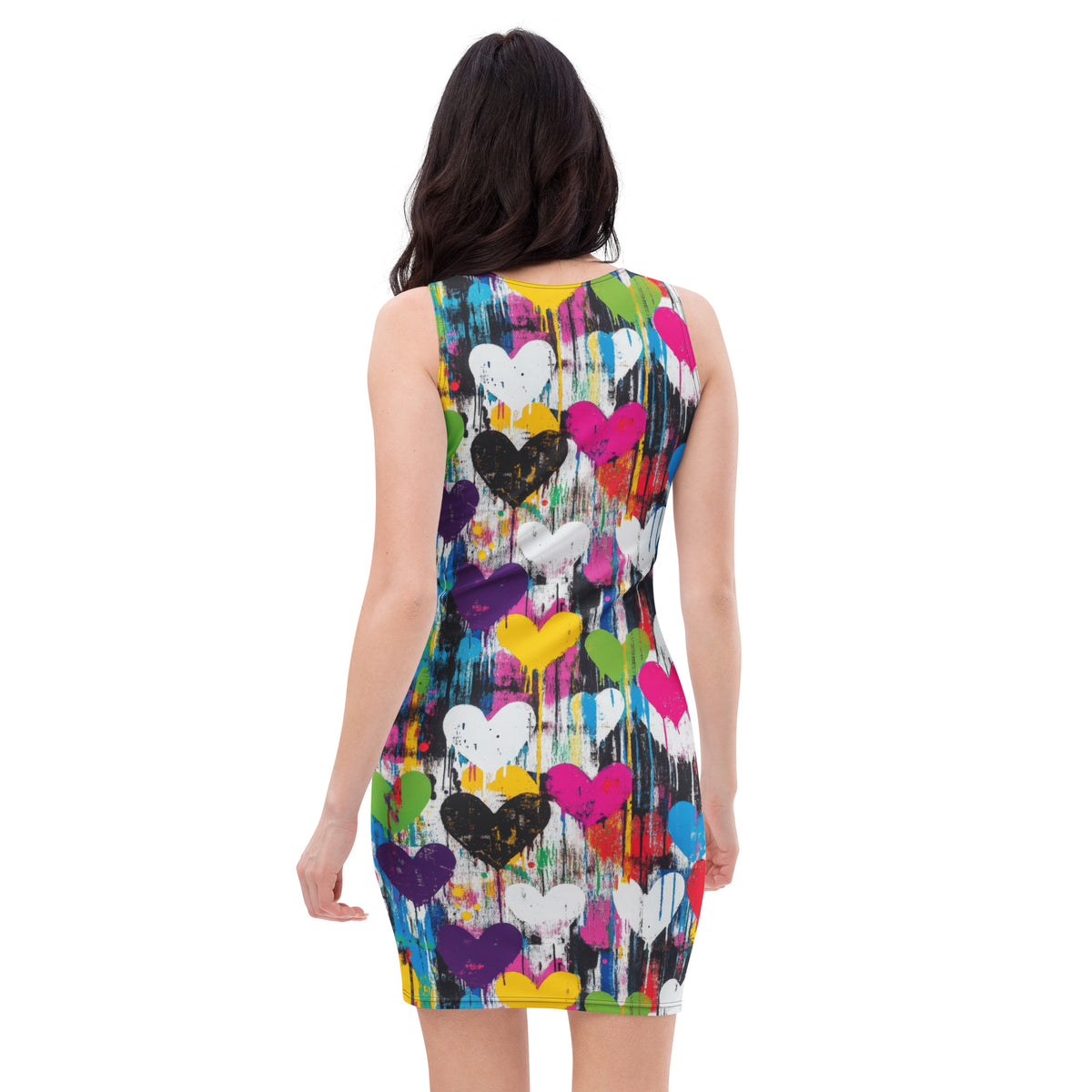 slim-fit-basic-kleid-graffiti-hearts-v1-slim-fit-basic-jlr-design-jlr-design-de-2 - JLR Design