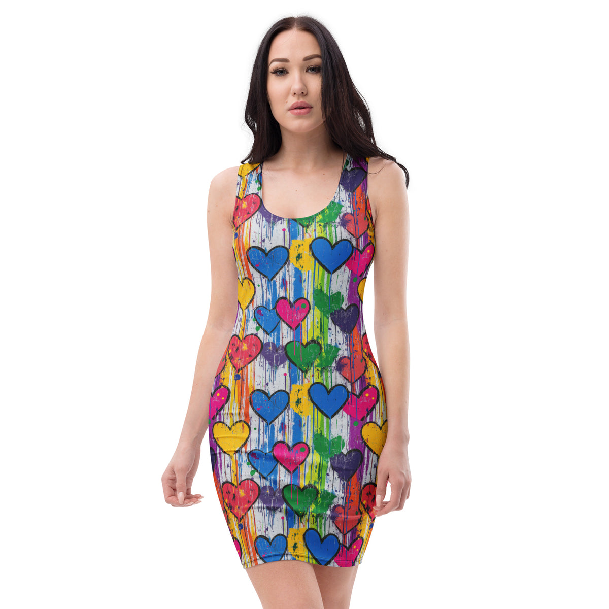 slim-fit-basic-kleid-graffiti-hearts-v2-slim-fit-basic-jlr-design-jlr-design-de-1 - JLR Design