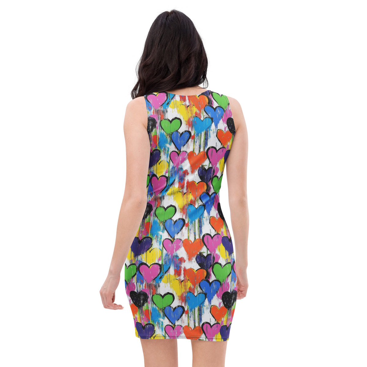 slim-fit-basic-kleid-graffiti-hearts-v4-slim-fit-basic-jlr-design-jlr-design-de-2 - JLR Design