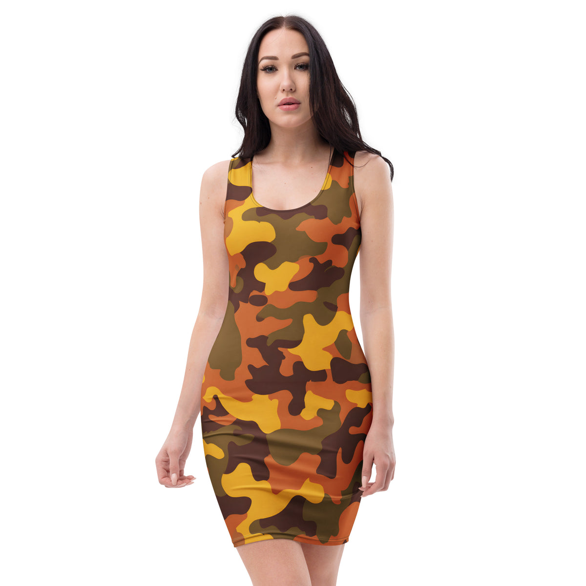 slim-fit-basic-kleid-orange-camouflage-v2-slim-fit-basic-jlr-design-jlr-design-de-2 - JLR Design