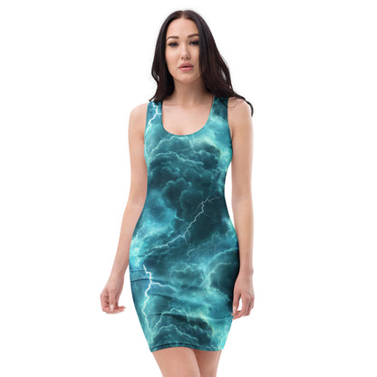 slim-fit-basic-kleid-turquoise-lightning-slim-fit-basic-jlr-design-jlr-design-de-1 - JLR Design