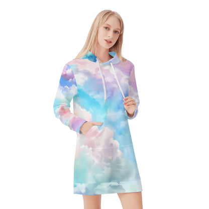 soft-clouds-damen-hoodiekleid-warmes-velvet-kapuzenkleid-aus-weichem-samt-fleece-hoodiekleid-jlr-design-1 - JLR Design