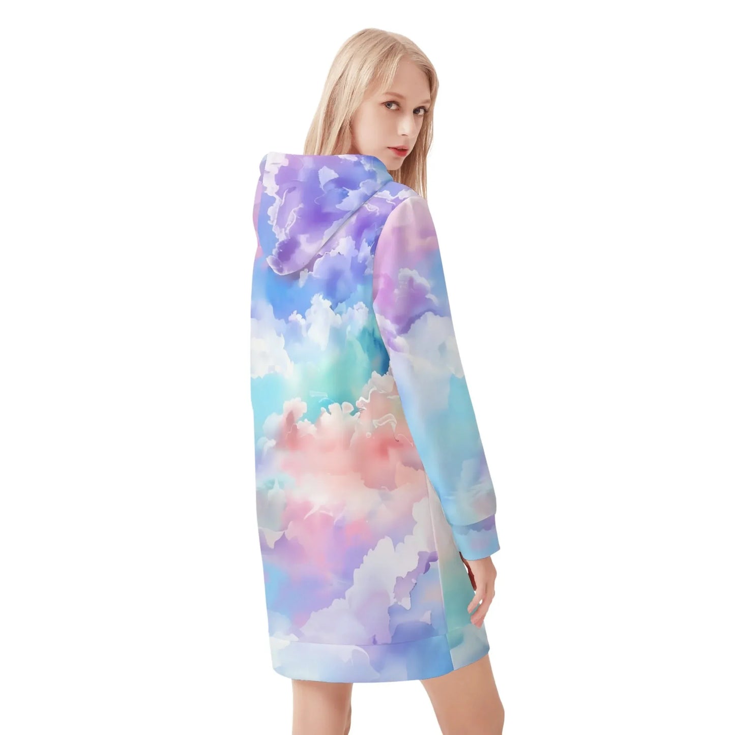 soft-clouds-damen-hoodiekleid-warmes-velvet-kapuzenkleid-aus-weichem-samt-fleece-hoodiekleid-jlr-design-2 - JLR Design