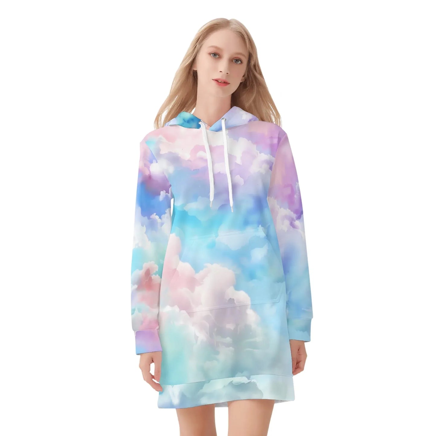 soft-clouds-damen-hoodiekleid-warmes-velvet-kapuzenkleid-aus-weichem-samt-fleece-hoodiekleid-jlr-design-3 - JLR Design