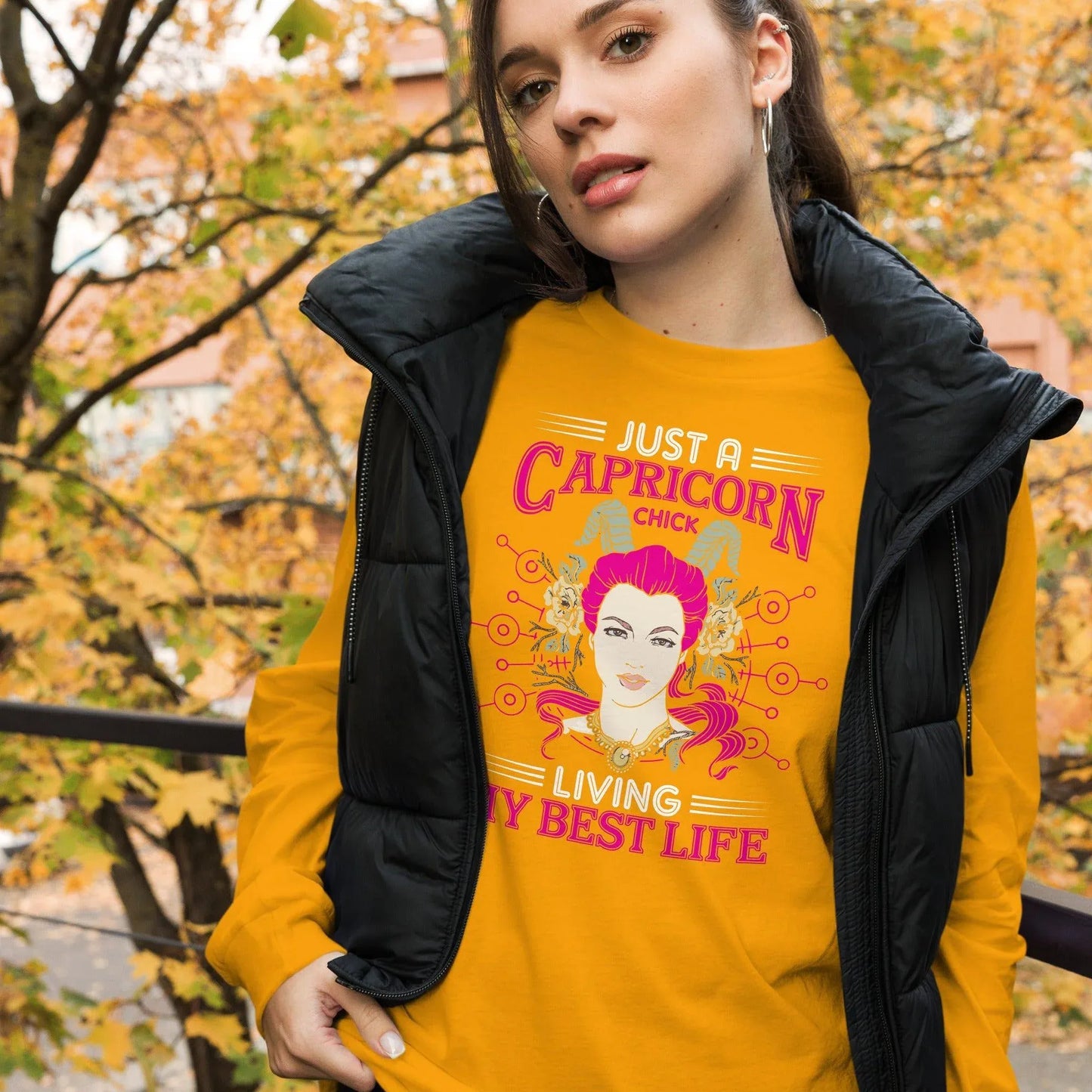 sternzeichen-capricorn-chick-langarmshirt-langarmshirt-jlr-design-22 - JLR Design