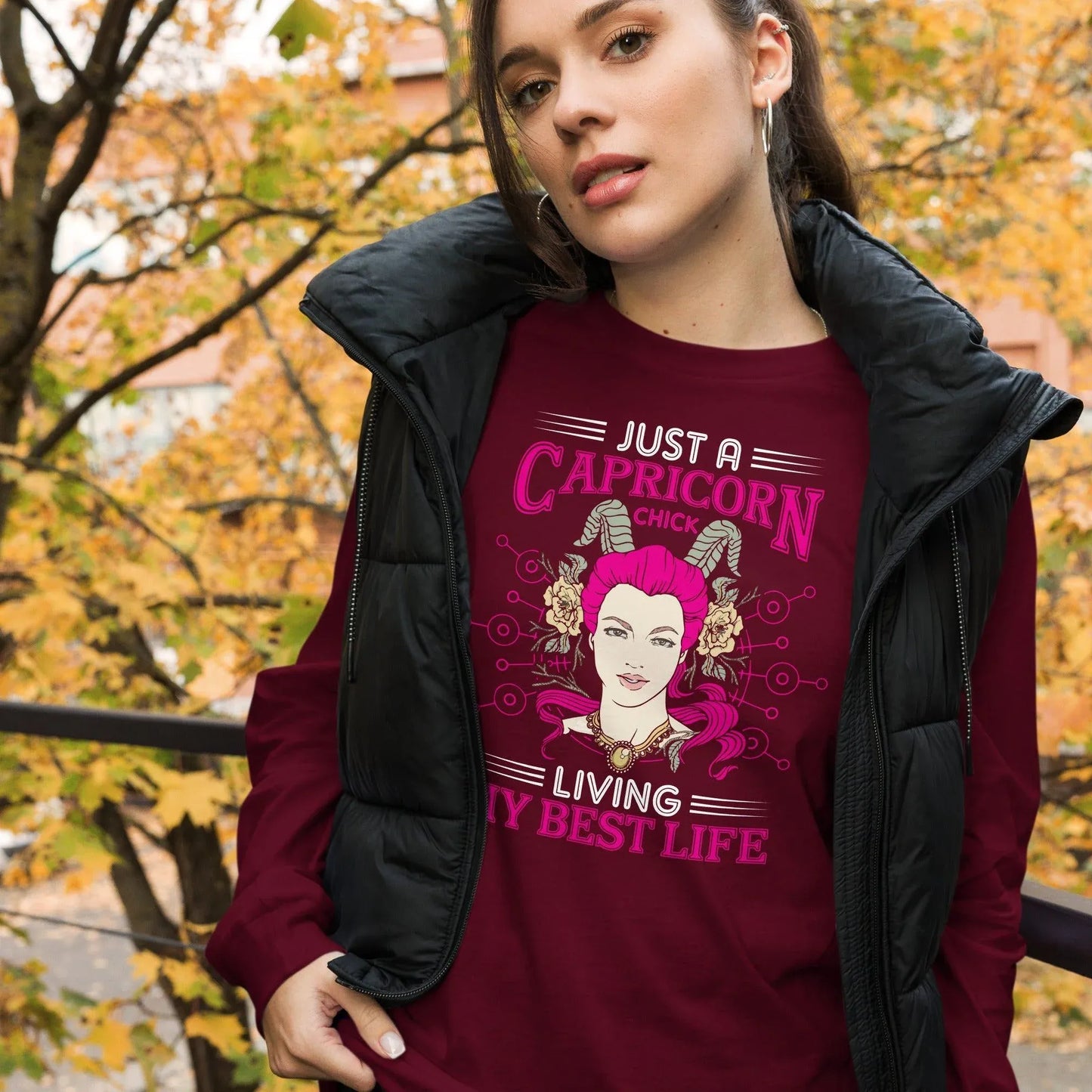 sternzeichen-capricorn-chick-langarmshirt-langarmshirt-jlr-design-8 - JLR Design
