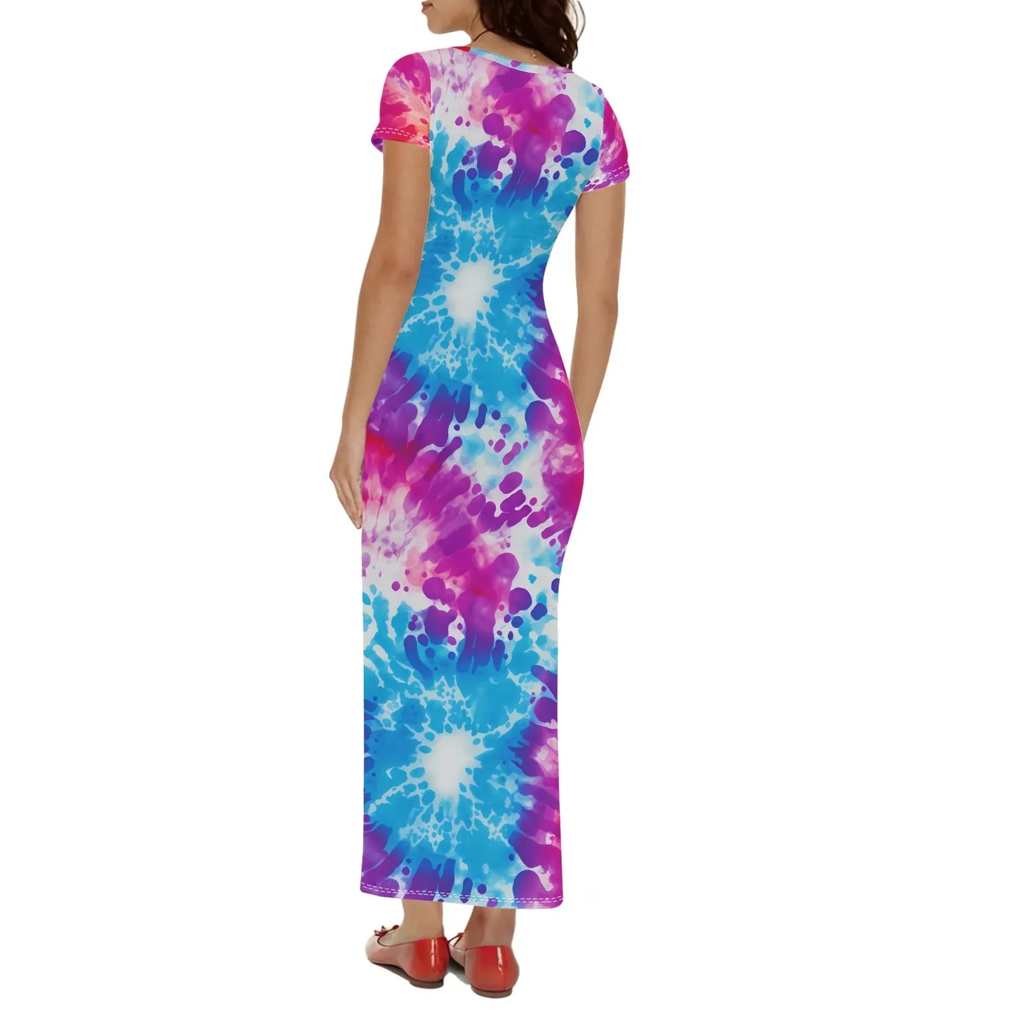 tie-dye-short-sleeve-long-dress-long-dress-jlr-design-2 - JLR Design
