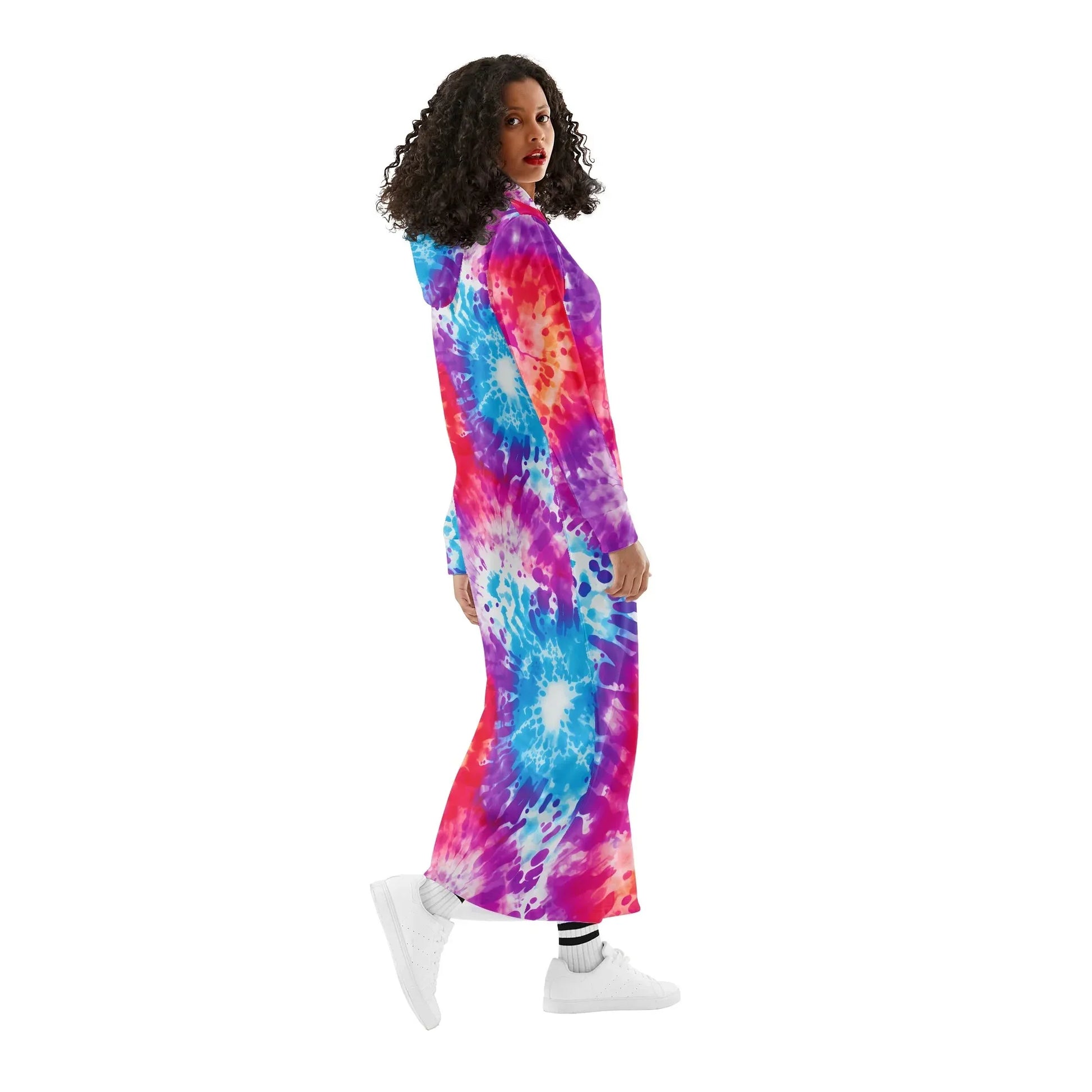 tie-dye-v1-damen-maxi-hoodiekleid-knochellanges-kapuzenkleid-aus-weich-angerautem-fleece-hoodiekleid-jlr-design-3 - JLR Design