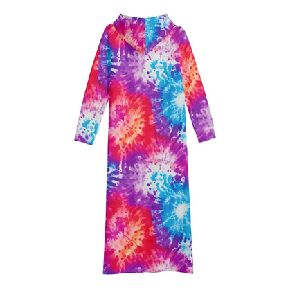 tie-dye-v1-damen-maxi-hoodiekleid-knochellanges-kapuzenkleid-aus-weich-angerautem-fleece-hoodiekleid-jlr-design-5 - JLR Design