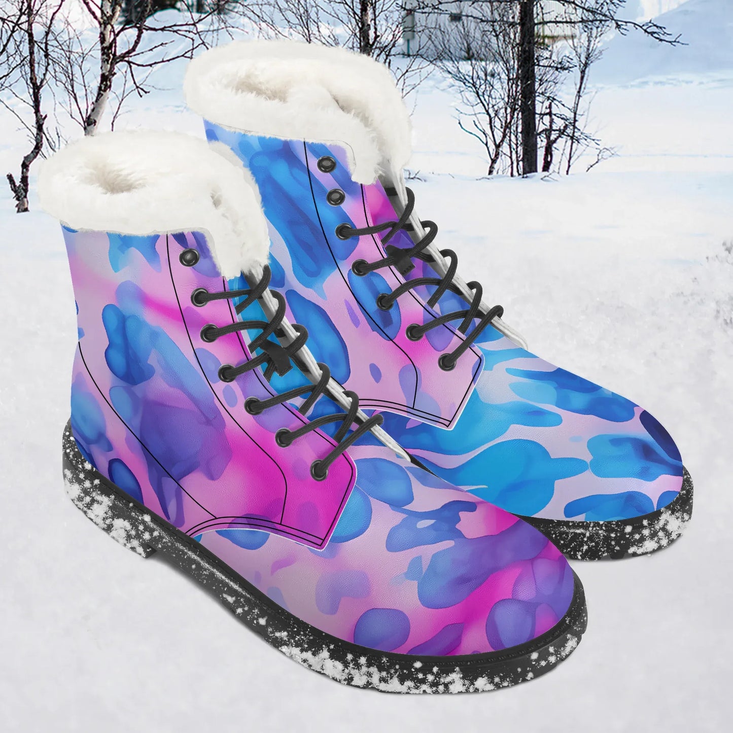 tie-dye-v1-faux-fur-leder-boots-boots-jlr-design-1 - JLR Design