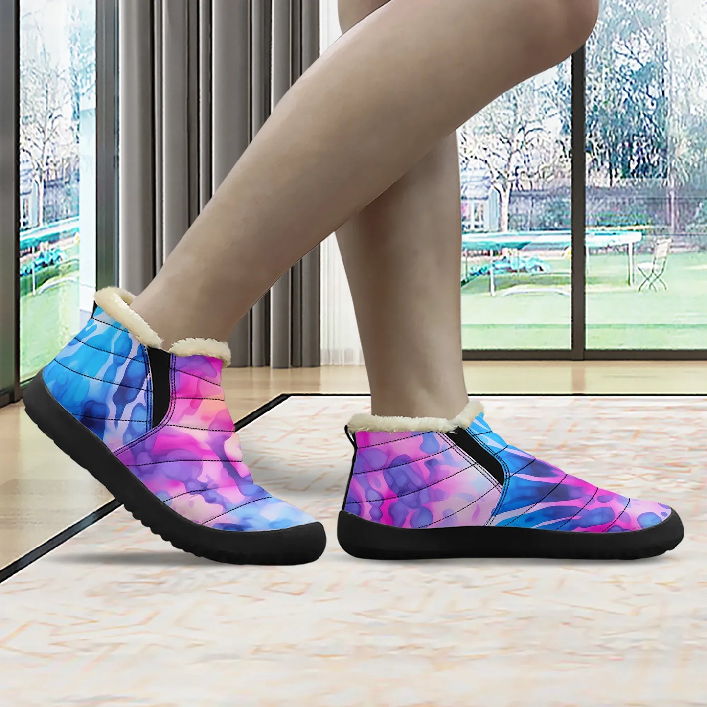 tie-dye-v1-faux-fur-slipper-slipper-jlr-design-3 - JLR Design