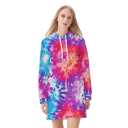 tie-dye-v2-damen-hoodiekleid-warmes-velvet-kapuzenkleid-aus-weichem-samt-fleece-hoodiekleid-jlr-design-3 - JLR Design