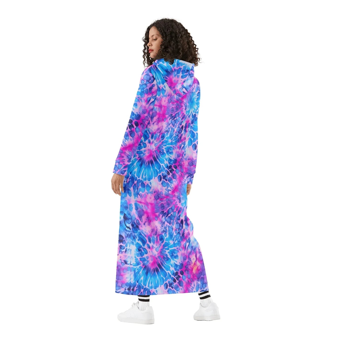 tie-dye-v2-damen-maxi-hoodiekleid-knochellanges-kapuzenkleid-aus-weich-angerautem-fleece-hoodiekleid-jlr-design-2 - JLR Design