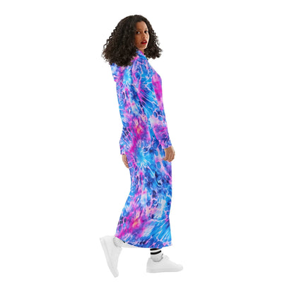 tie-dye-v2-damen-maxi-hoodiekleid-knochellanges-kapuzenkleid-aus-weich-angerautem-fleece-hoodiekleid-jlr-design-3 - JLR Design