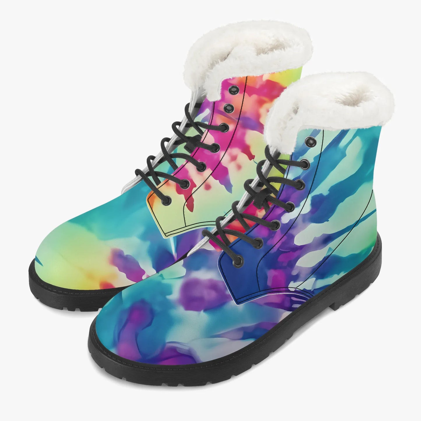 tie-dye-v2-faux-fur-leder-boots-boots-jlr-design-2 - JLR Design