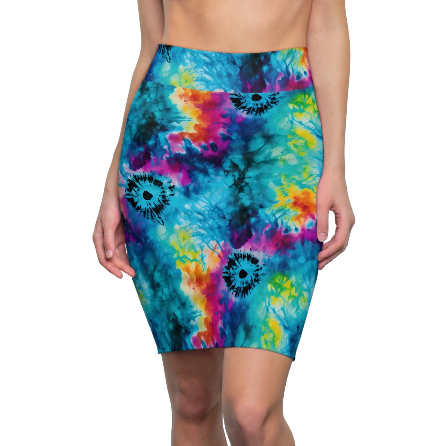 tie-dye-v3-bleistiftrock-fur-damen-eleganter-mid-waist-rock-mit-stretch-komfort-bleistiftrock-jlr-design-1 - JLR Design