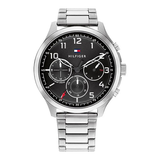 tommy-hilfiger-asher-herrenuhr-1791852-or-multifunktion-or-silbernes-edelstahlgehause-and-schwarzes-zifferblatt-markenuhren-jlr-design-1 - JLR Design