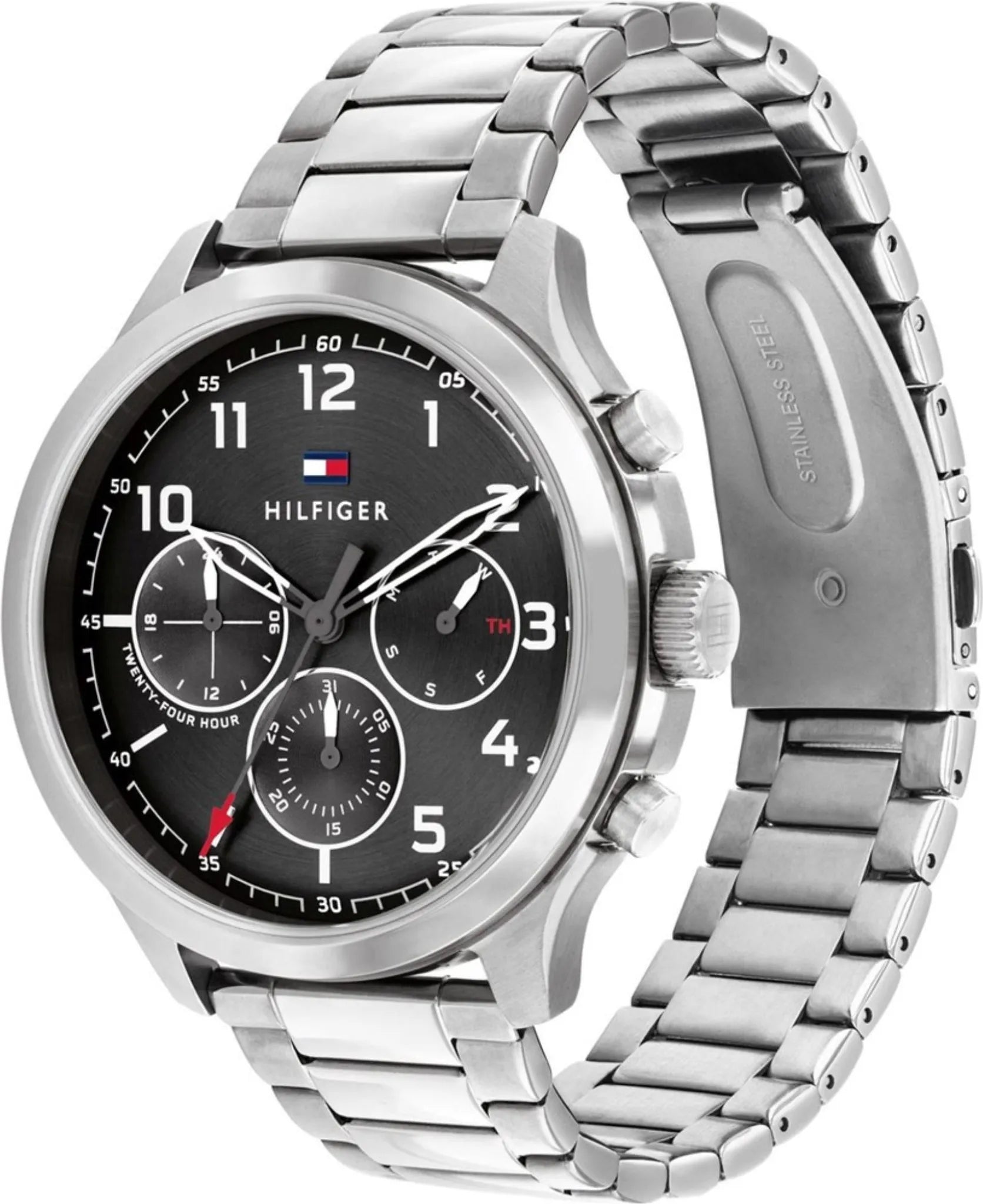 tommy-hilfiger-asher-herrenuhr-1791852-or-multifunktion-or-silbernes-edelstahlgehause-and-schwarzes-zifferblatt-markenuhren-jlr-design-2 - JLR Design