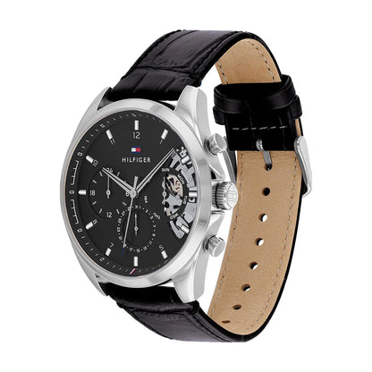 tommy-hilfiger-baker-herrenuhr-1710449-or-skelett-optik-or-schwarzes-lederarmband-and-multifunktion-markenuhren-jlr-design-2 - JLR Design