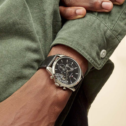 tommy-hilfiger-baker-herrenuhr-1710449-or-skelett-optik-or-schwarzes-lederarmband-and-multifunktion-markenuhren-jlr-design-4 - JLR Design