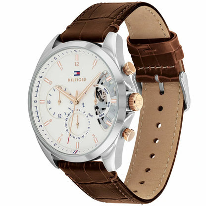 tommy-hilfiger-baker-herrenuhr-1710450-or-teilskelettiertes-zifferblatt-or-lederarmband-braun-and-silber-markenuhren-jlr-design-2 - JLR Design