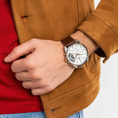 tommy-hilfiger-baker-herrenuhr-1710450-or-teilskelettiertes-zifferblatt-or-lederarmband-braun-and-silber-markenuhren-jlr-design-4 - JLR Design