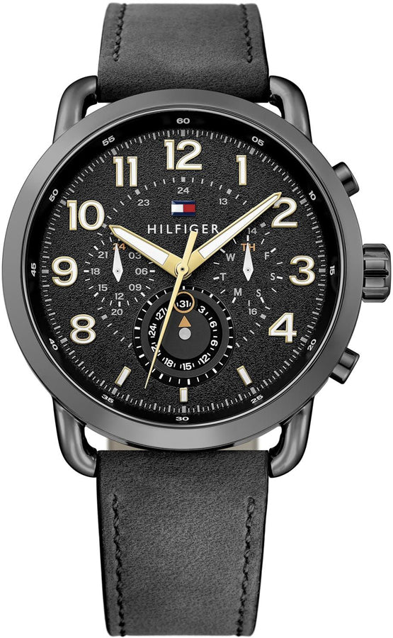 tommy-hilfiger-briggs-herrenuhr-1791426-or-xl-gehause-47mm-or-all-black-multifunktion-mit-lederarmband-markenuhren-jlr-design-1 - JLR Design