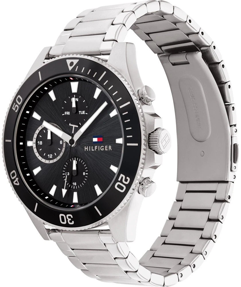 tommy-hilfiger-larson-1791916-herrenuhr-markante-multifunktion-in-schwarz-and-silber-markenuhren-jlr-design-2 - JLR Design