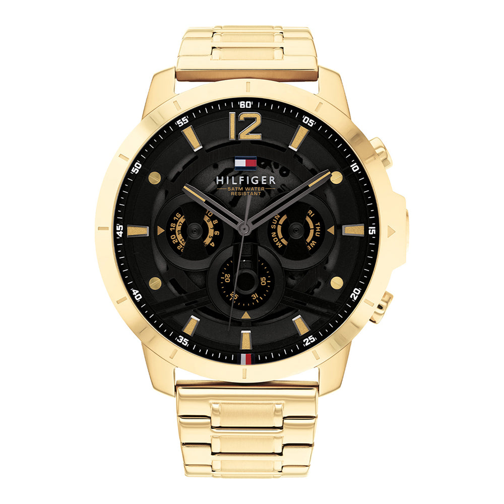 tommy-hilfiger-luca-1710511-herrenuhr-gold-or-schwarzes-teilskelettiertes-zifferblatt-markenuhren-jlr-design-1 - JLR Design