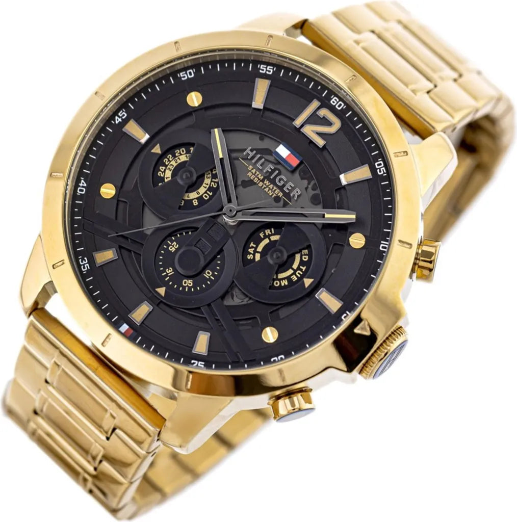 tommy-hilfiger-luca-1710511-herrenuhr-gold-or-schwarzes-teilskelettiertes-zifferblatt-markenuhren-jlr-design-2 - JLR Design