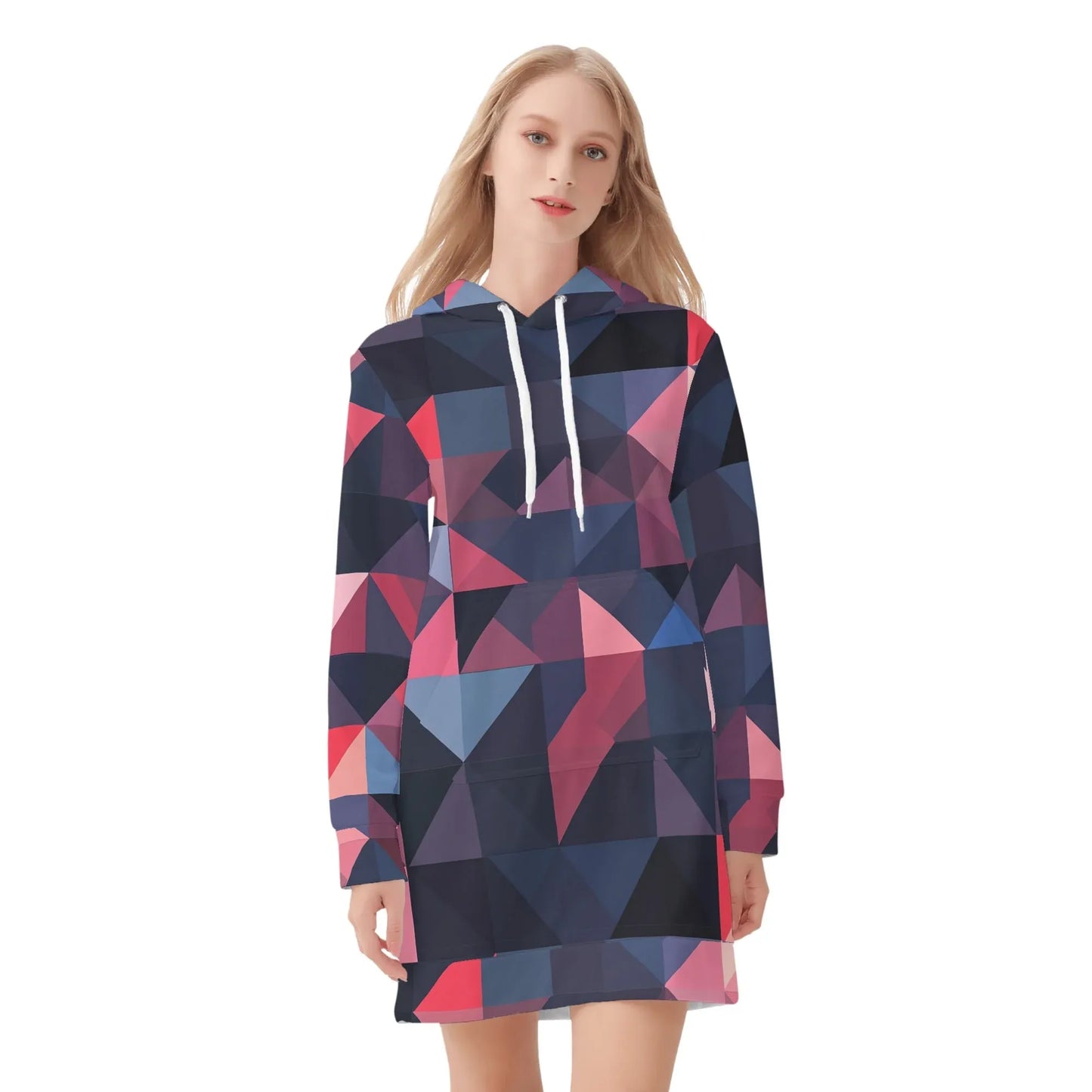 triangle-v1-damen-hoodiekleid-warmes-velvet-kapuzenkleid-aus-weichem-samt-fleece-hoodiekleid-jlr-design-3 - JLR Design