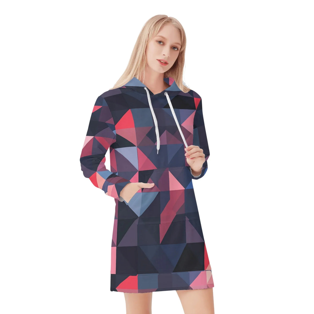 triangle-v1-damen-hoodiekleid-warmes-velvet-kapuzenkleid-aus-weichem-samt-fleece-hoodiekleid-jlr-design-jlr-design-de-1 - JLR Design