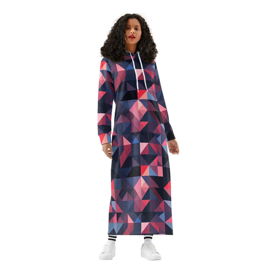 triangle-v1-damen-maxi-hoodiekleid-knochellanges-kapuzenkleid-aus-weich-angerautem-fleece-hoodiekleid-jlr-design-1 - JLR Design