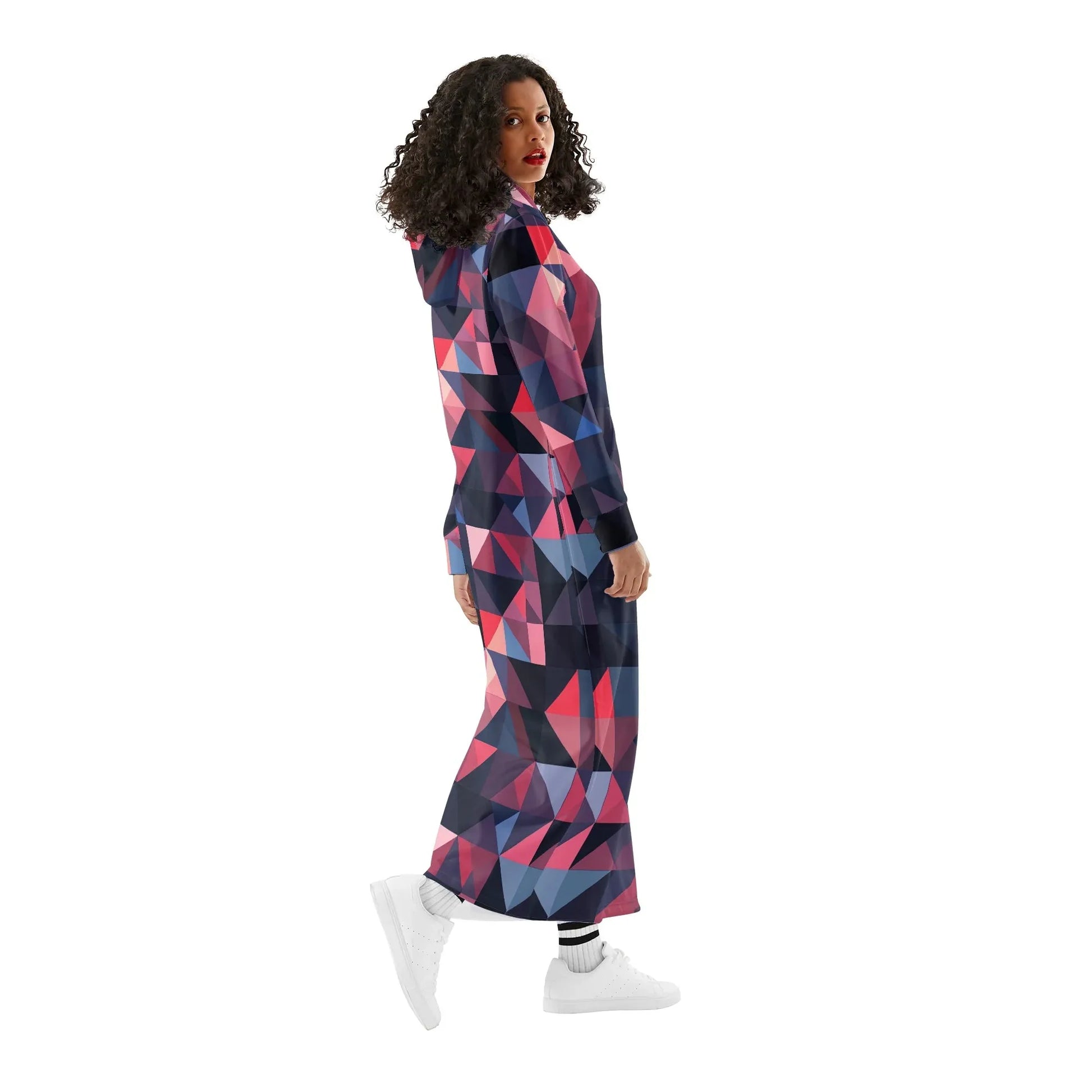 triangle-v1-damen-maxi-hoodiekleid-knochellanges-kapuzenkleid-aus-weich-angerautem-fleece-hoodiekleid-jlr-design-3 - JLR Design