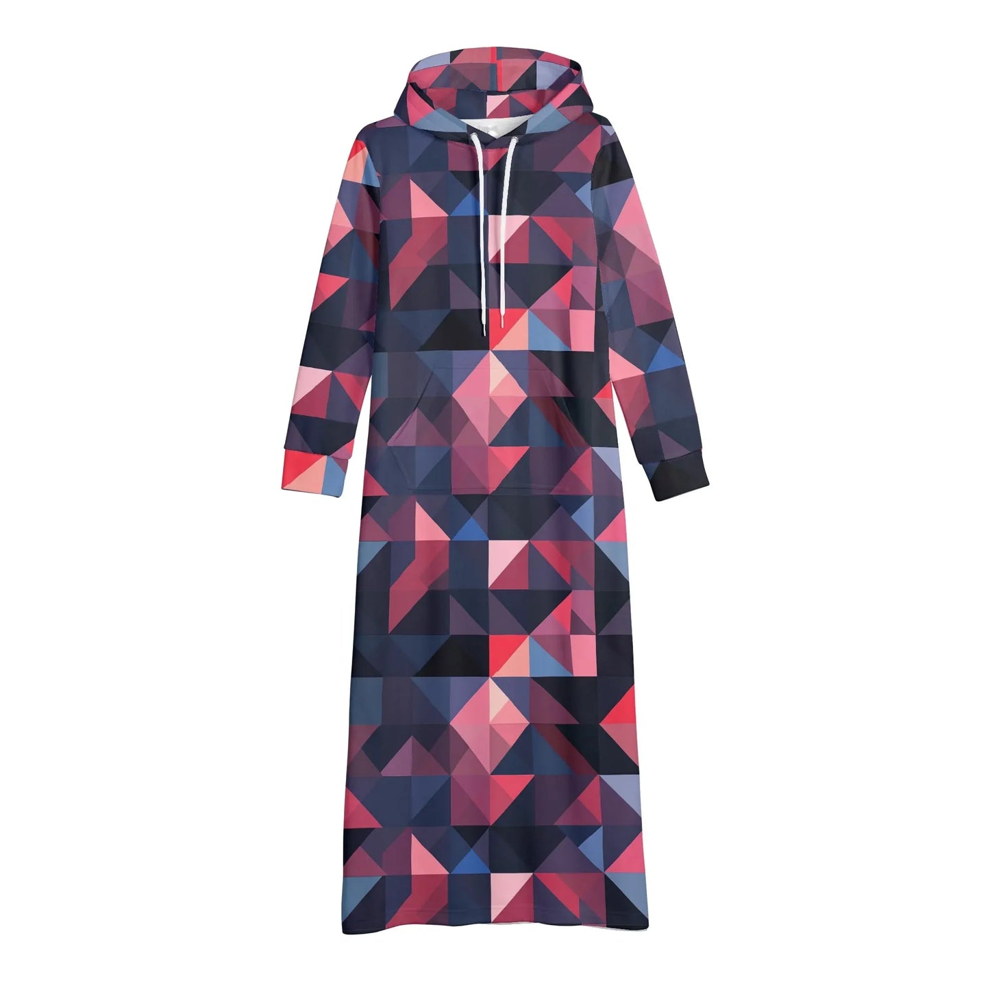 triangle-v1-damen-maxi-hoodiekleid-knochellanges-kapuzenkleid-aus-weich-angerautem-fleece-hoodiekleid-jlr-design-4 - JLR Design