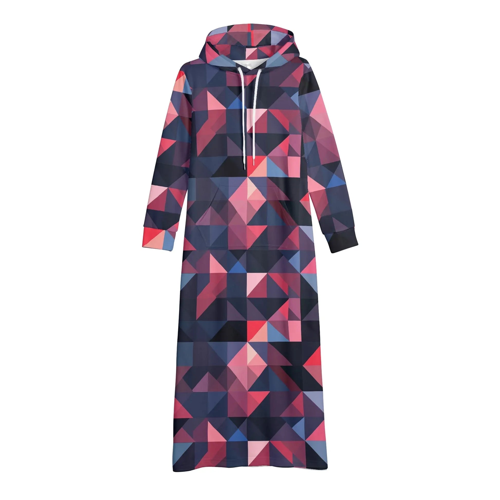 triangle-v1-damen-maxi-hoodiekleid-knochellanges-kapuzenkleid-aus-weich-angerautem-fleece-hoodiekleid-jlr-design-4 - JLR Design