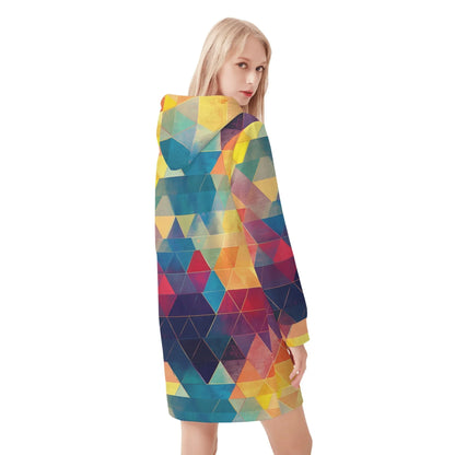 triangle-v2-damen-hoodiekleid-warmes-velvet-kapuzenkleid-aus-weichem-samt-fleece-hoodiekleid-jlr-design-2 - JLR Design