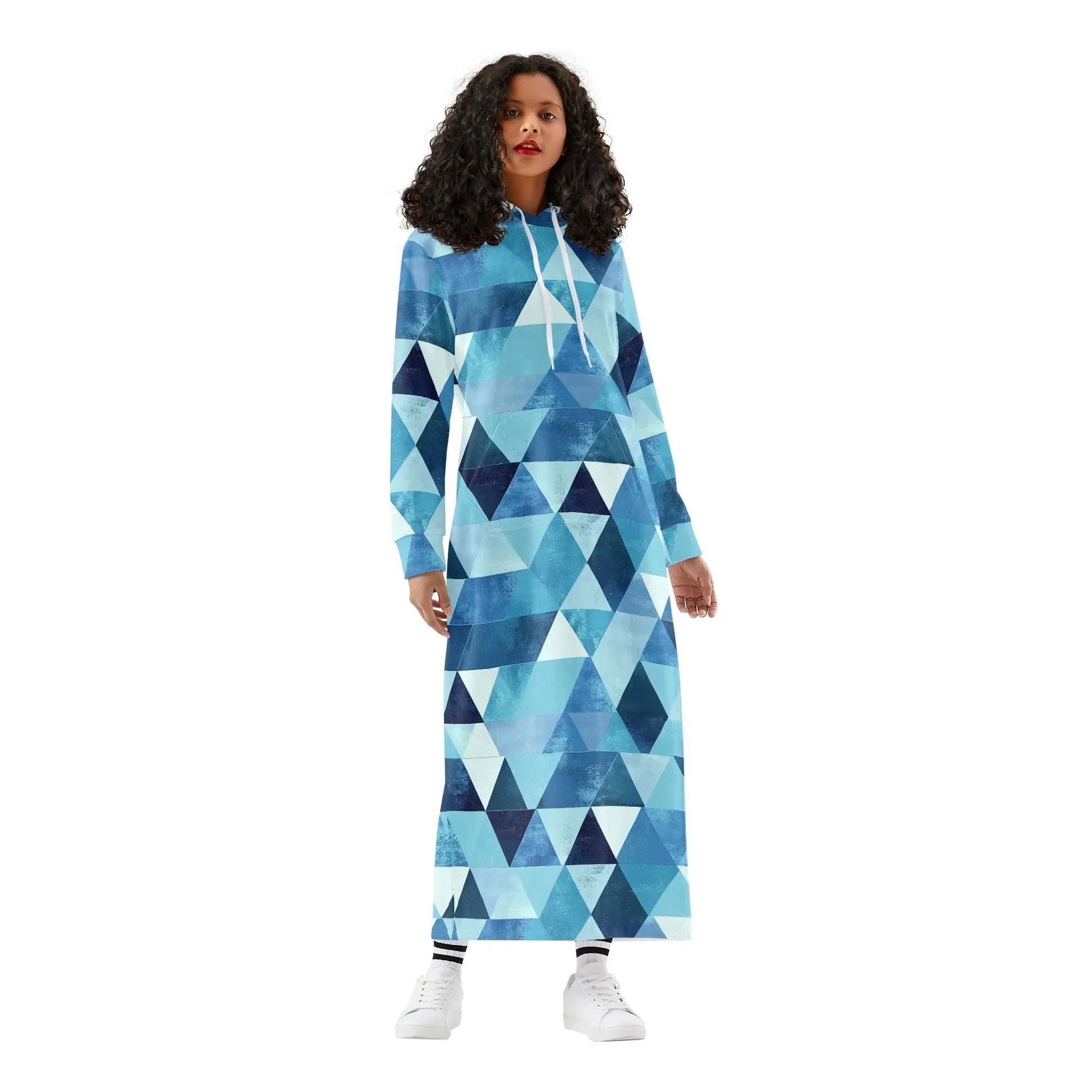 triangle-v2-damen-maxi-hoodiekleid-knochellanges-kapuzenkleid-aus-weich-angerautem-fleece-hoodiekleid-jlr-design-1 - JLR Design