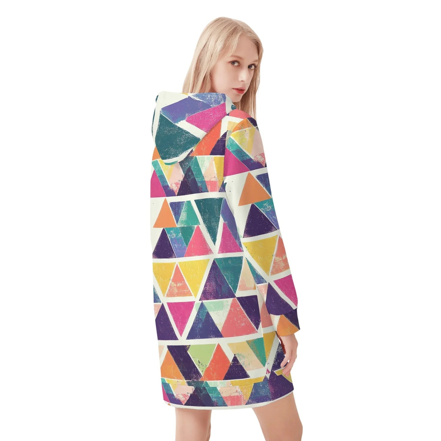 triangle-v3-damen-hoodiekleid-warmes-velvet-kapuzenkleid-aus-weichem-samt-fleece-hoodiekleid-jlr-design-2 - JLR Design