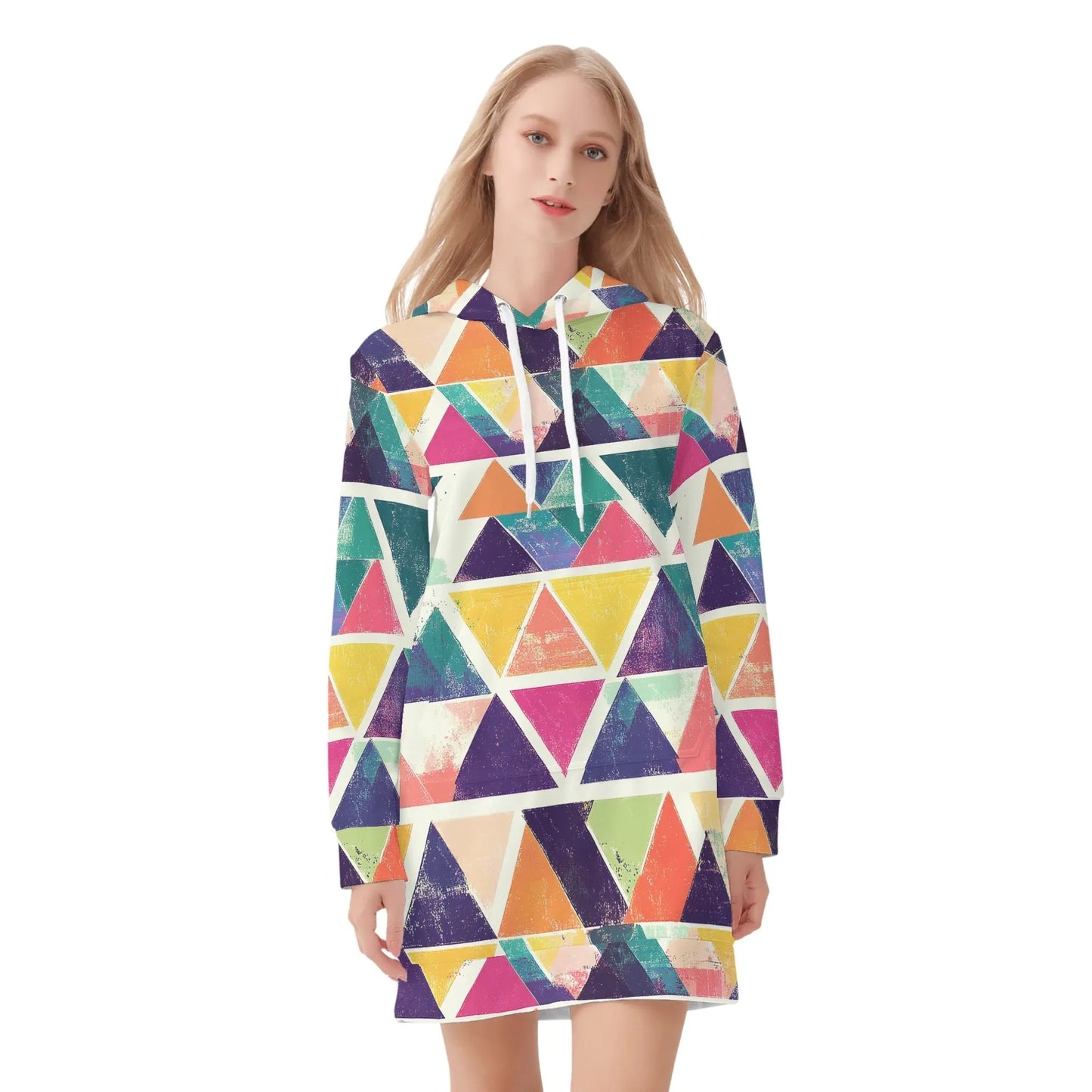 triangle-v3-damen-hoodiekleid-warmes-velvet-kapuzenkleid-aus-weichem-samt-fleece-hoodiekleid-jlr-design-3 - JLR Design