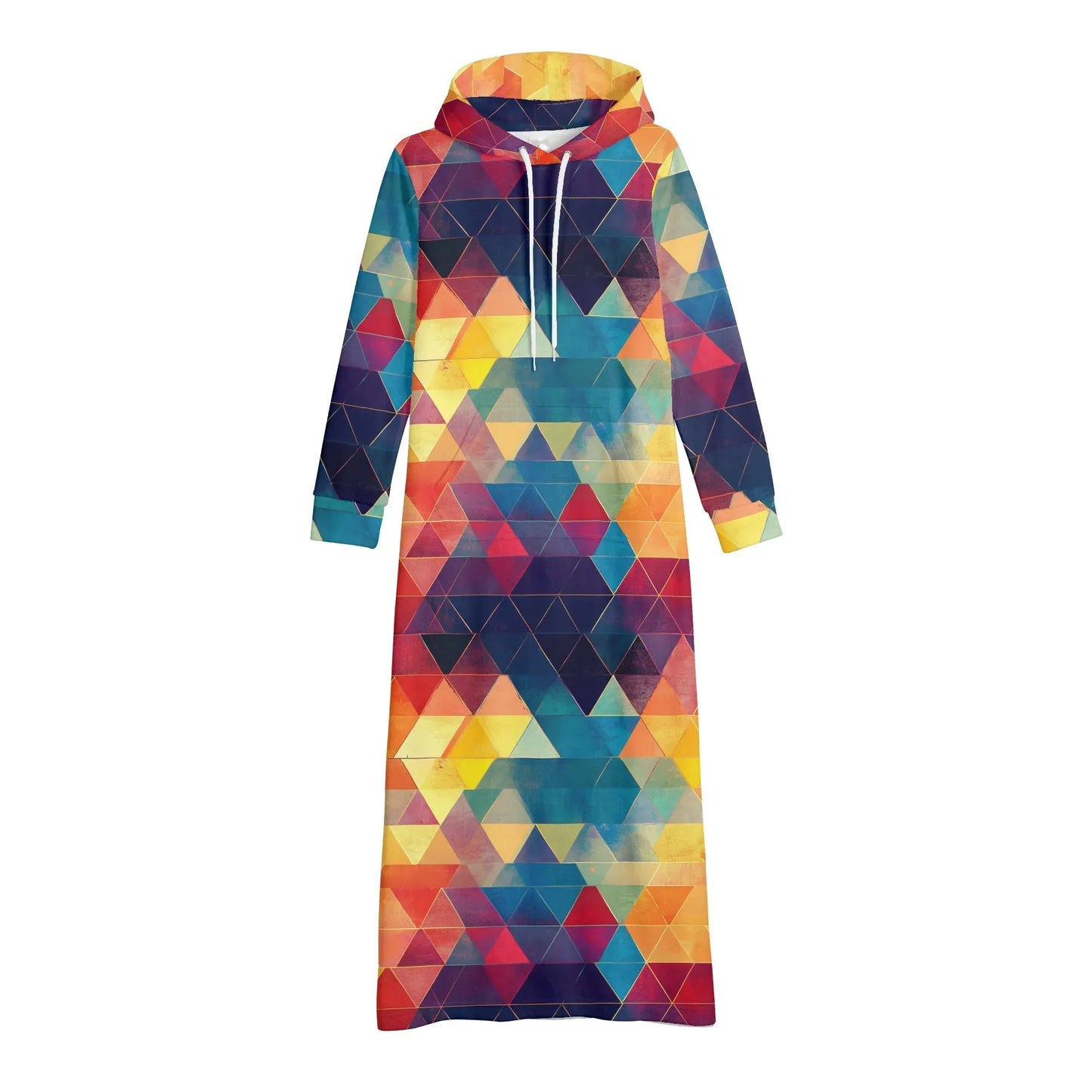 triangle-v3-damen-maxi-hoodiekleid-knochellanges-kapuzenkleid-aus-weich-angerautem-fleece-hoodiekleid-jlr-design-4 - JLR Design