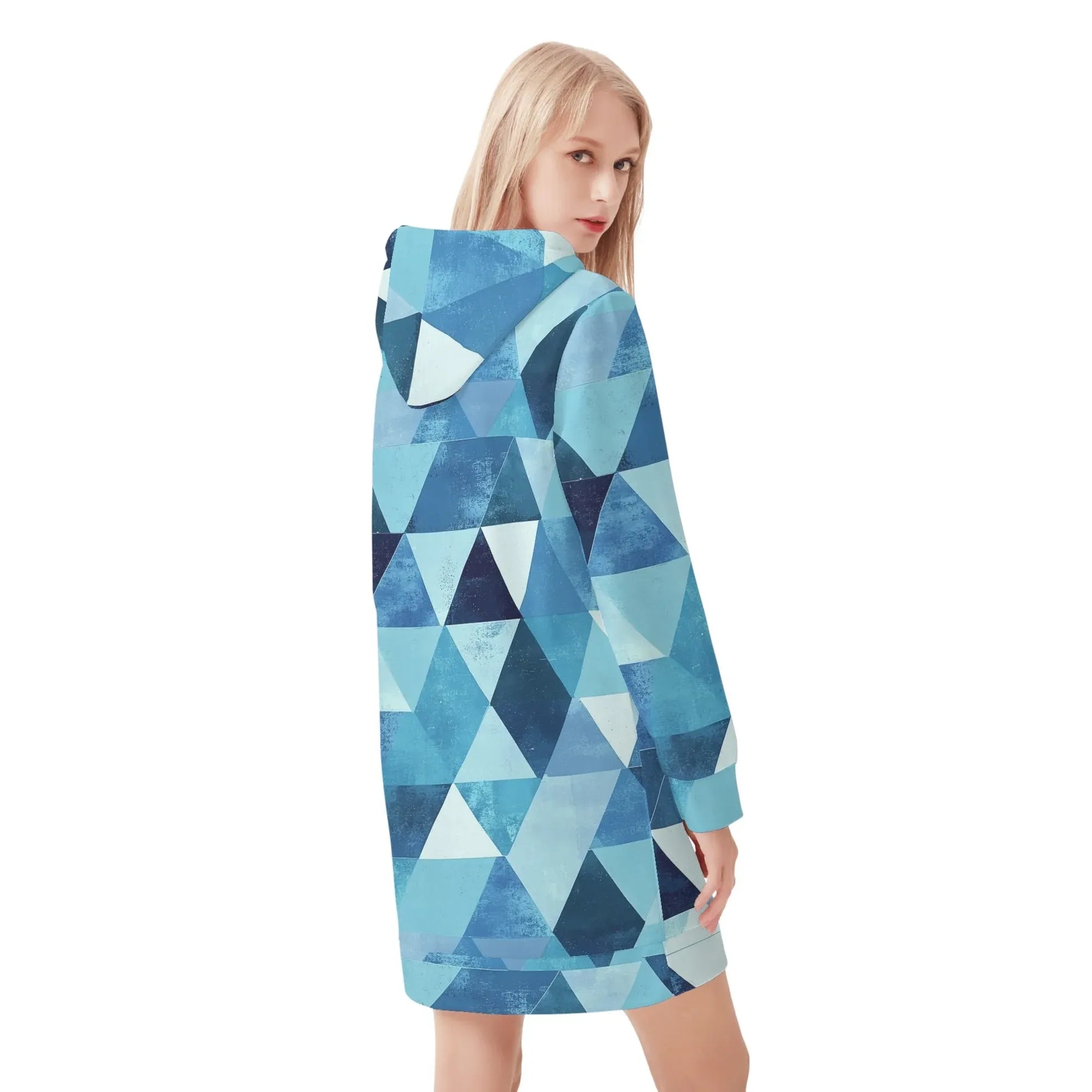 triangle-v4-damen-hoodiekleid-warmes-velvet-kapuzenkleid-aus-weichem-samt-fleece-hoodiekleid-jlr-design-2 - JLR Design