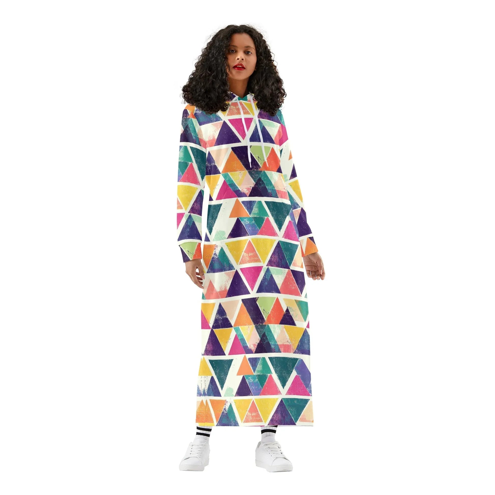 triangle-v4-damen-maxi-hoodiekleid-knochellanges-kapuzenkleid-aus-weich-angerautem-fleece-hoodiekleid-jlr-design-1 - JLR Design